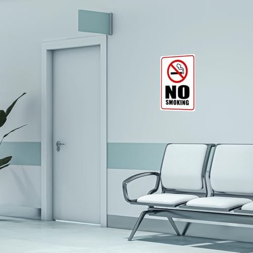 Image of CVANU NO SMOKING Warning Safety Self-Adhesive Waterproof PVC Vinyl Sign Sticker Size (11.7inchX8.3inch) Pack of 20