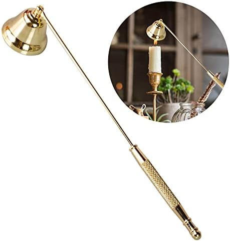 CC wonderland zone Gold Candle Snuffer-Candle Extinguisher Wick Snuffer with Long Handle for Putting Out Candle Flame Safely
