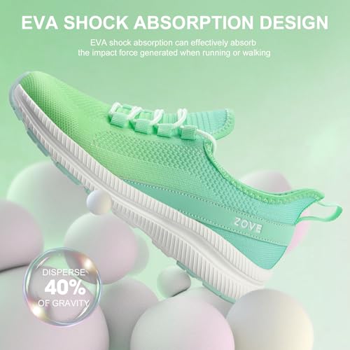 Image of ZOVE Wide Toe Box Shoes Women Extra Wide Width Sneakers Ultra Light Road Running Shoes Non-Slip Tennis Sneakers Breathable Walking Athletic