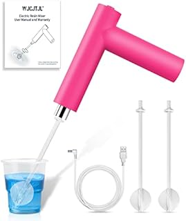 Epoxy Resin Mixer, WJCJTJL Handheld USB Powered Resin Stirrer for Without Bubbles, Glitter Resin, Glazes and Paint, Resin Molds Mixing, Epoxy Glitter Tumblers Cups Making (Included 2 Pcs Paddles)