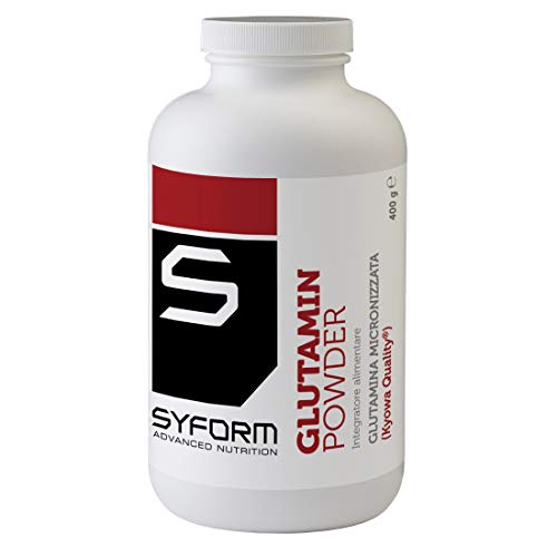 SYFORM GLUTAMIN POWDER GLUTAMMINA ULTRA MICRONIZZATA in polvere, aminoacido essenziale che riduce la proteolisi, stimola le difese immunitarie, Riduce stanchezza fisica e mentale (150 gr.)(400 gr.)
