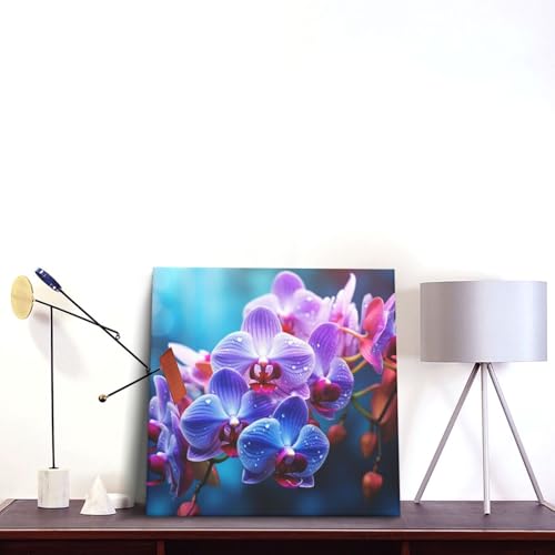 Décoration murale d'intérieur orchidées colorées 40 cm - 3