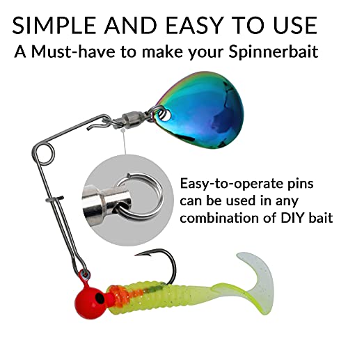 QualyQualy Lâminas giratórias para iscas de pesca Colorado e Willow Blades Fishing Tail Spinner, lâm