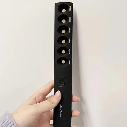 Taolimo Professional Color Temperature Calibration Tool for Designers - Portable 6-in-1 LED Light Bar with USB Charging (2700k-6000k)