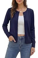 VOTEPRETTY Navy Cardigans for Women UK Lightweight Ladies Short Sweater Shrugs(Polan,XL)