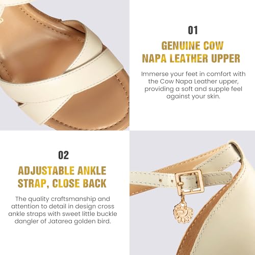 JATAREA Leather Wedge Sandals for Women | Women's Sandals Perfect for Summer4