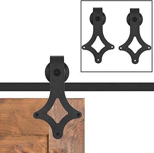 Preisvergleich Produktbild Schiebetürbeschlag Set, Schiebetür Set Schiene, Laufschienen für Schiebetürsystem (200CM / 6.6FT, Diamant)