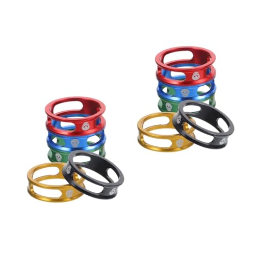 POPETPOP 10pcs Aluminum Washer for Hollow Handlebar Gaskets for Height Lightweight Spacers Black