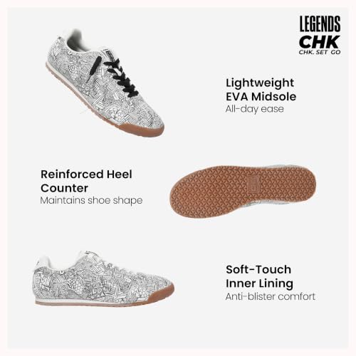 Image of CHK Legend Men's Casual Shoes | Premium Microfiber PU Upper | Cushioned Insole & EVA Midsole | Durable High-Abrasion Outsole | Lightweight Lace-Up Fashion Sneakers for Everyday Comfort