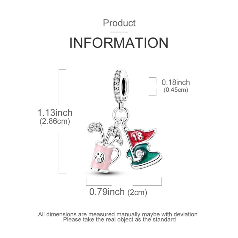 Golf Charm Charm, Compatible with Pandora Bracelet Neckalce4