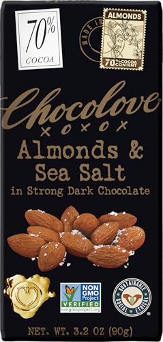 Chocolove, Chocolate Bar Dark Almonds Sea Salt 70%