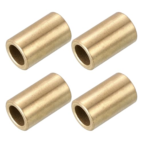 QUARKZMAN Buchsen Lager 10mm Bohrung x 14mm Außendurchmesser x 20mm Länge Selbstschmierende Messing Buchsen Gleitlager Für Maschinenteile Mit Gleitbewegungen (Goldton 4 Stück)