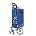 Carrello della Spesa Portatile per Montascale, Carrello della Spesa Pieghevole 3 in 1 con Ruote Silenziose Borsa da 35 Litri e capacità di Carico di 150 kg, per Bagagli da Viaggio