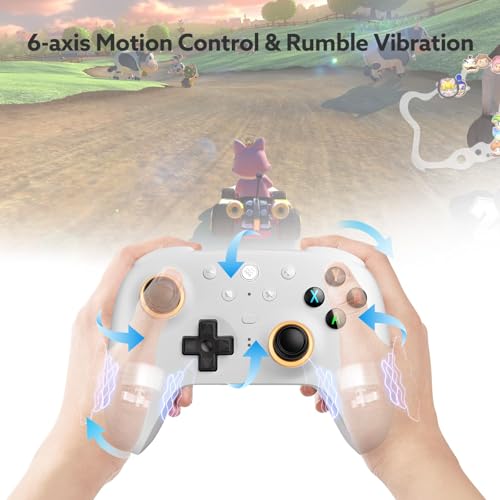 8Bitdo Ultimate 2 Kabelloser 2.4G Controller für PC&Android, TMR Joystick Update, Lange und Kurze Triggersperren, RGB-Feuerring, Kabellose 8Speed Technologie Gaming-Controller mit Ladestation, Weiß – Bild 6