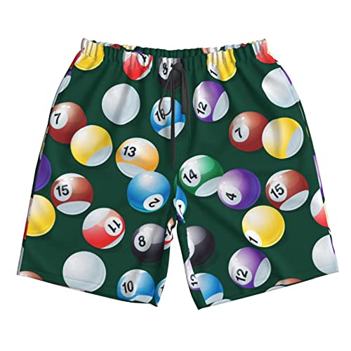 Men's Billiard Balls Pattern Shorts Casual Lightweight Summer Beach Shorts3