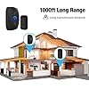 Black Wireless Doorbell 300M IP55 Waterproof Electronic Door Bell With Plug In Receiver For Home 55 Melodies Led 84487798 - View #3