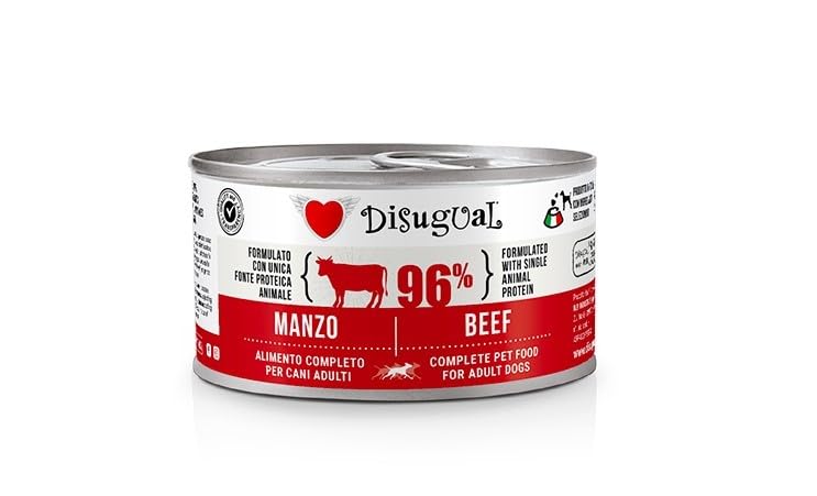 Disugual Cane Cibo Umido Gusto Manzo. 6 SCATOLETTE DA 150g CADAUNO