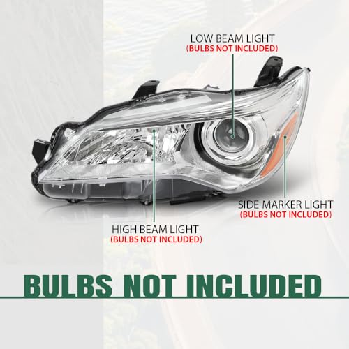 Image of GRAND ORANGE Headlight Assembly Front Left & Right Compatible with Toyota Camry 2015-2017 8115006860, TO2502222, 209610009 2PCS Clear Lens Chrome Housing Amber Reflector Replacement Headlamp Set