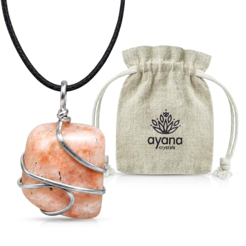 Ayana Wellness Sunstone Necklace for Women, Oregon Crystal Pendant