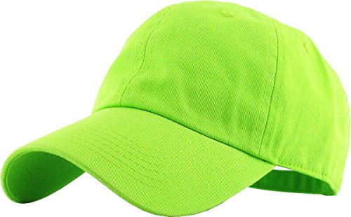 KB-LOW LIM Classic Cotton Dad Hat Adjustable Plain Cap. Polo Style Low Profile (Unstructured) (Classic) Lime Adjustable