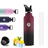 Borraccia Termica- 500ml Borraccia- Senza BPA, Borracia con Con 2 Coperchi, Senza Perdite, Bottiglia Termica, Acciaio Inossidabile 18/8, Borracce Termiche per Uffici, Viaggio, Palestra, Yoga