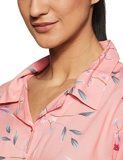 Image of Longies Women's Rayon Pyjama Night Suit Regular Capri Set ((LGRCSSY003 Pink XLarge) XL)