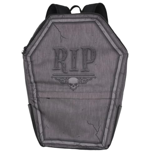 kreepsville 666 Mochila Tombstone Coffin RIP Gothic com zíper, Cinza, One Size, Gótica