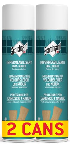 Scotchgard Spray Imperméabilisant Daim et Nubuck, 2x400 ml - Idéal pour Proteger les Bottes, Chaussures, Manteaux, Vestes, Sacs, Gants, Chapeaux