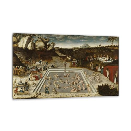 Impression sur toile La fontaine de jouvence tableau abstrait encadré 30x48cm
