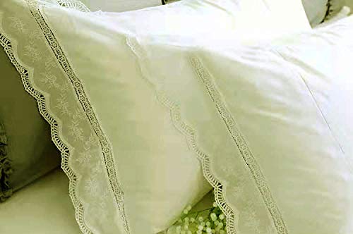 Housses de coussins Meaning4 avec ourlets, volants - En coton, Coton, Blanc ivoire., 40 x 60 cm Cover