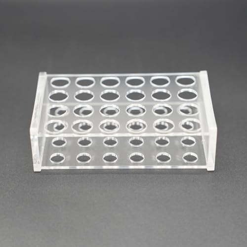 1 Pcs Clear Acrylic Test Tube Rack, 24 Holes for 5mL Tubes, 14mm Diameter