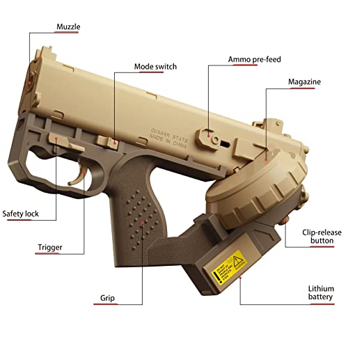 Gelbom Quasar Stats Electric Gel Ball Blaster For Outdoor Activities Shooting Games, Eco-Friendly Water Bullet Splatter Ball Gun With Adjustable Semi Or Automatic Dual Modes For Kids And Adults, Brown #TOP1