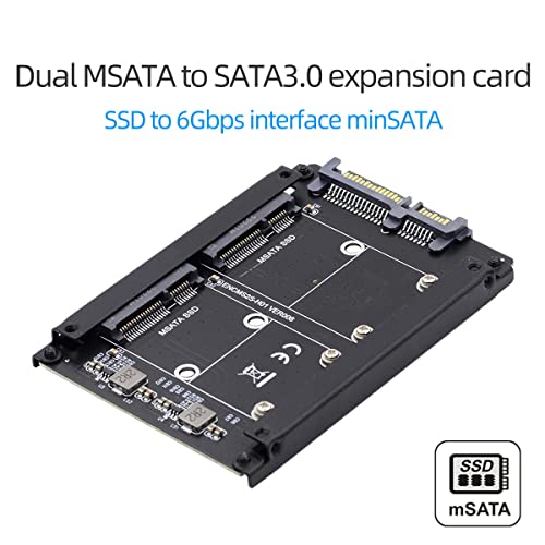 Caja externa para SSD Dual MSATA a SATA 2.5 pulg miniatura 7