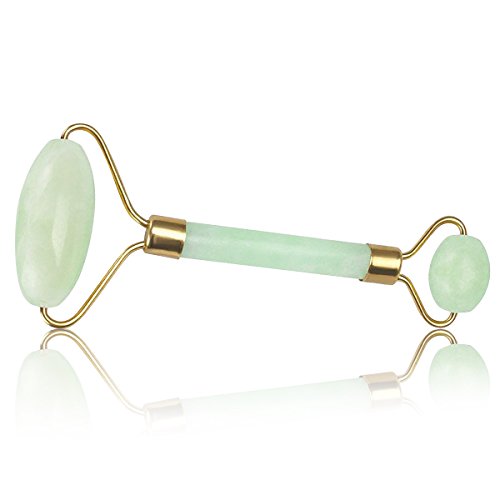 Jade Roller for Face, Jade Facial Roller, Gua Sha Scraping Massager, Anti-aging 100% Natural Facial Jade Stone Set - Face Eye Neck Beauty Roller For Slimming & Firming