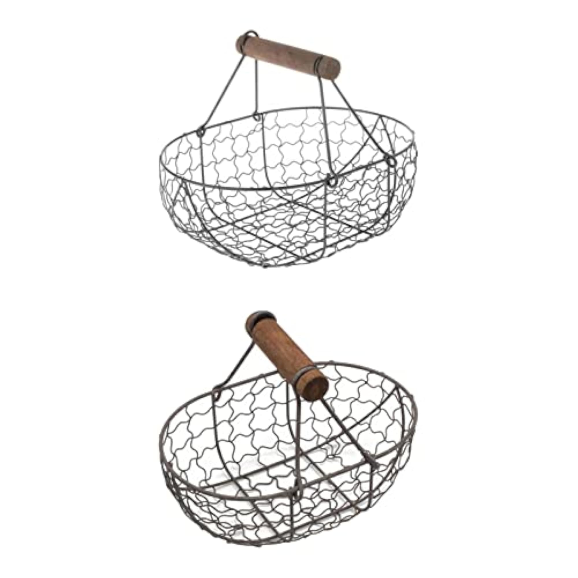Geometric Fruit Basket Serving Tray in Rustic Metal
