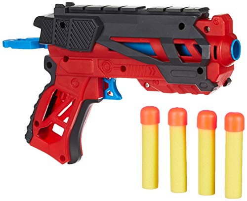 Amazon Brand – Jam & Honey Battle Blaster Toy Guns, Red, With Soft Foam Bullets