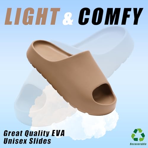 Image of Cloud Slides for Women,EVA Soft House Slippers Unisex,Open Toe Thick Sole Shower Shoes,Mens Slides Indoor & Outdoor