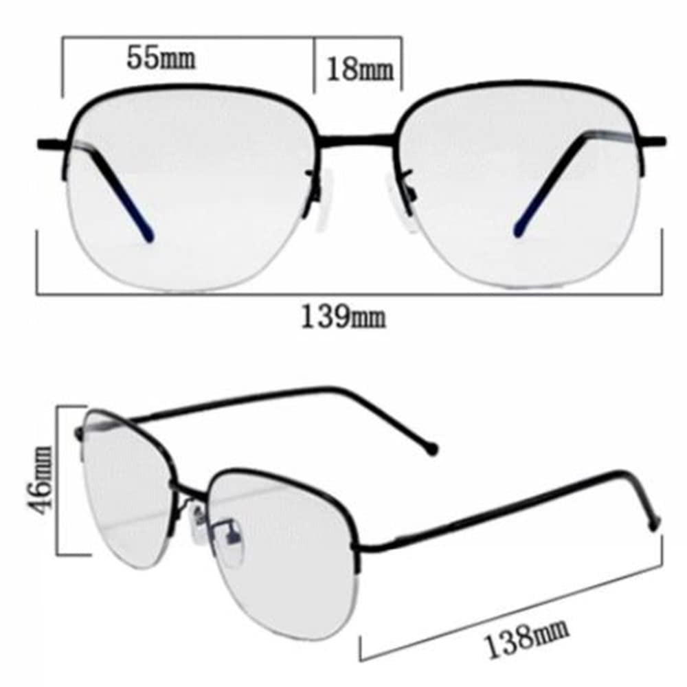 XUAN Photochrome Brillen Multifokale Sonnenbrille Anti Blaulicht Lesebrillen Halber Rahmen Computerbrille Unisex Sonnen-Leser (Color : Gold, Size : +2.0)