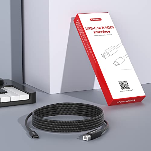 Dynattenik Usb C To B Midi Interface Converter Cable For Midi Controllers/E-Piano Keyboards - 1.8M, Nylon Braided #TOP6