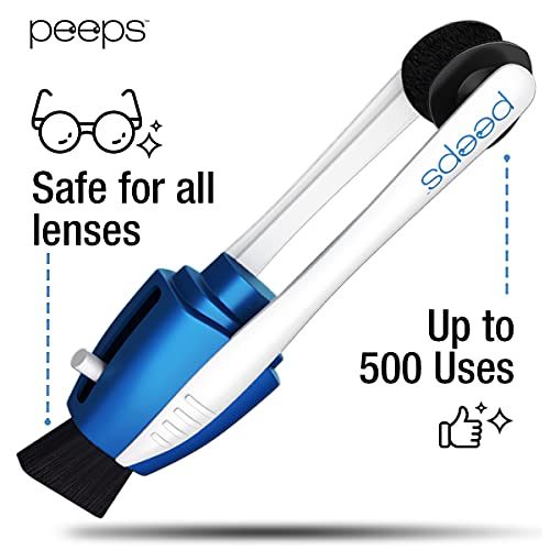 Image of Peeps Glasses Cleaner - for Eyeglasses, Reading Glasses, and More - Lens Cleaner with Carbon Microfiber Tech-Soft Touch Blue-1 Count (Pack of 1)