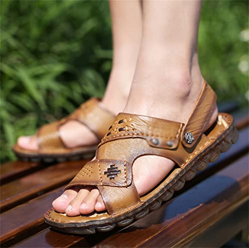 Men Sandals Slippers Genuine Leather Cowhide Male Shoes Outdoor Casual Sandals Beach Shoes(41)4