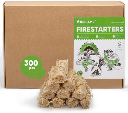Inflame fire starters 300 pcs for campfires and grills