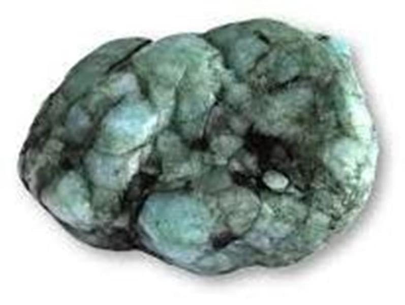 PR73 - Figura de piedra de esmeralda pulida con minerales minerales