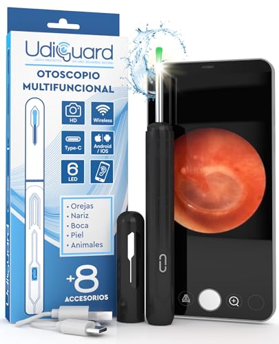 Otoscopio con cámara 1920p para revisar los oídos de adultos, niños y mascotas