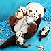 Imagen de Harrycle 5 Piezas Conjunto de Animales de Peluche Mamá Nutria Marina con 4 Lindos Bebés en su Vientre 16