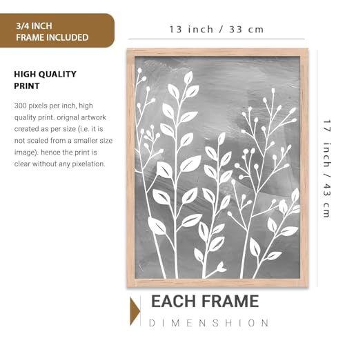 Image of kotart Floral Art Home Decoration for Wall Decor | Aesthetic Paintings With Frame For Living Room Bed Room Hotel Wall Decor Digital Reprint Set of 3 (13X17 inch)