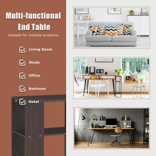 Image of FireBees Bed Side Table for Bed Room & Living Room | Bedside Table | Wooden Side Table for Home Decor | Corner Table for Room | Coffee Table | Compact Wooden Organizer Stand (1, Side Table)