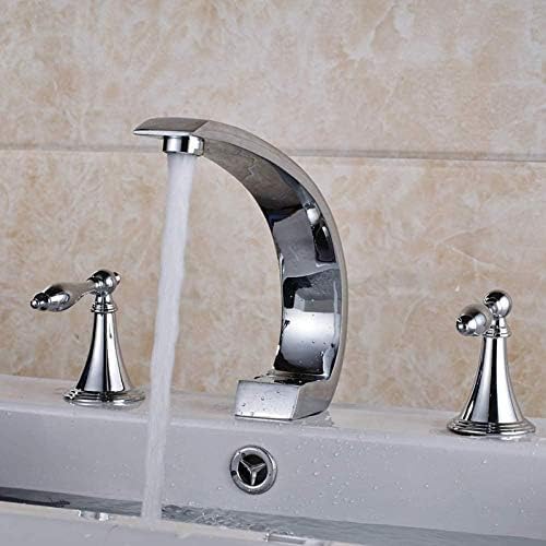 Robinet mitigeur à trois trous d'évier avec commande 3 pièces chrome poli