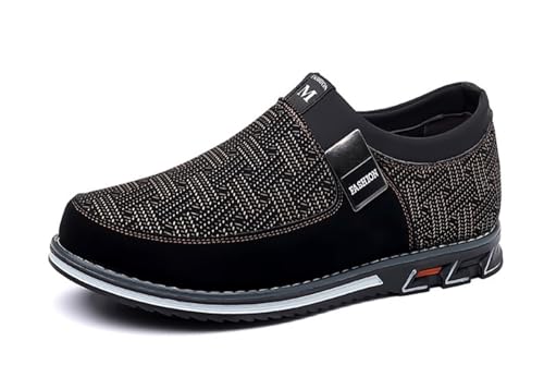 Men's Fashionable Loafers Leather Shoes Casual Flats Outdoor Walking Shoes Slip On Comfortable Round Toe Oxfords Shoes for Men