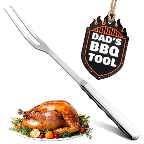Meat Fork 2 Prongs – Carving Fork 11″ Stainless Steel Two-Prong with Polished Surface & Ergonomic Handle – Kitchen Utensil for BBQ Carving, Grilling Meat, Serving Roast and Everyday Cooking Tasks
